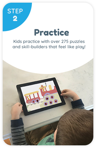 Step 2 - PRACTICE: Kids practice skills with interactive digital activites, puzzles, and games, PLUS essential hands-on writing practice with new Practice Packs, shipped monthly